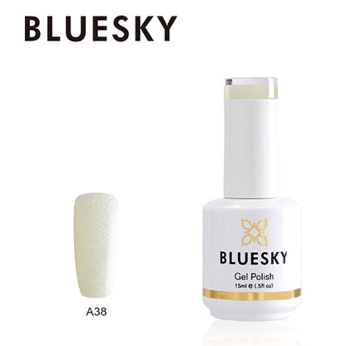 BLUESKY Esmalte Gel A38 Brillo con Glitter Suave Novia