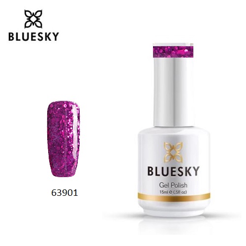 BLUESKY Esmalte Gel 63901 Morado - Fucsia Glitter mix (80602)