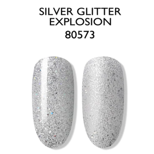 BLUESKY Esmalte Gel 80573 Glitter plateado semi-Holo