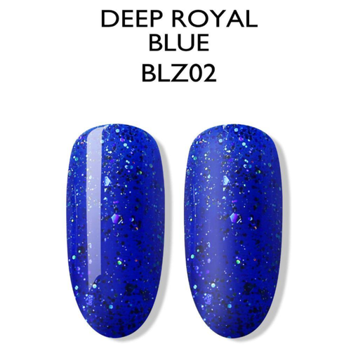 BLUESKY Esmalte Gel BLZ02 Azul Rey Glitter mix