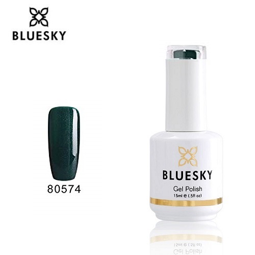 BLUESKY Esmalte Gel 80574 - verde botella con microglitter