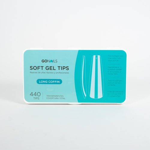 Go Nails Soft Gel tips - Long Coffin (440 unidades) (ex JP-217)
